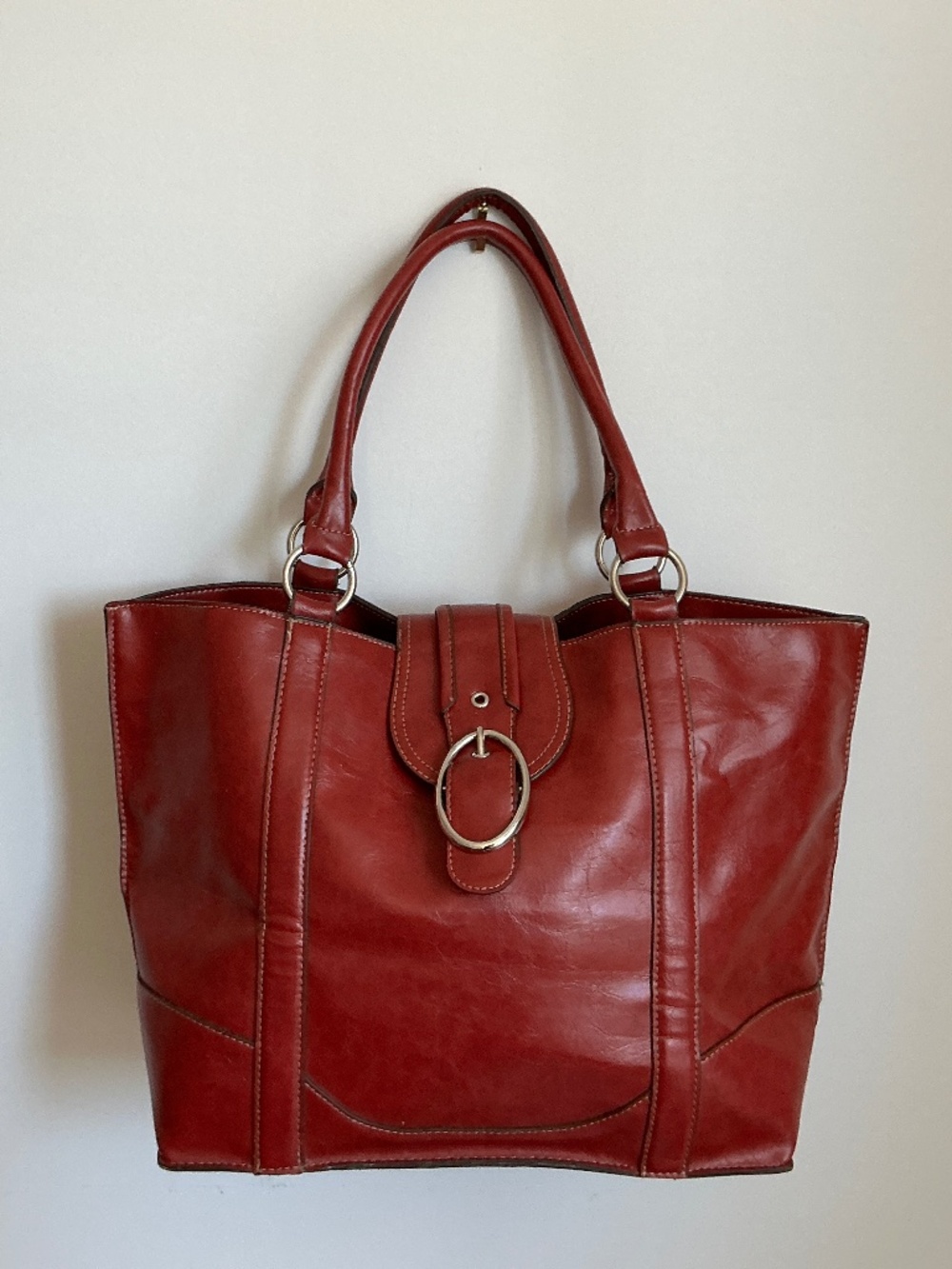 EMILIE M. Faux Leather Tote/Shoulder Bag